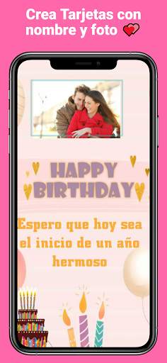 Tarjetas de cumpleaños con foto y nombre screenshot 3