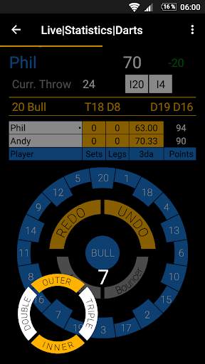 Live Statistics Darts: Scoreboard screenshot 2