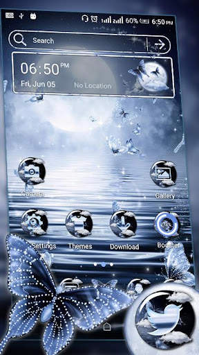 Lake Moon Night Launcher Theme screenshot 1
