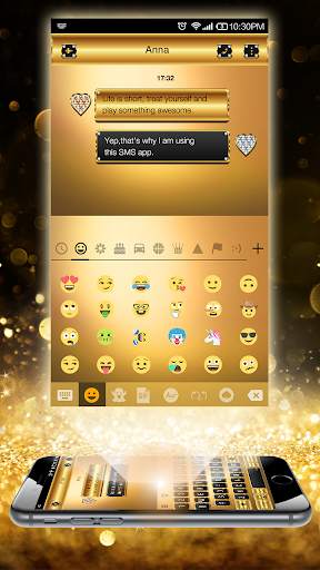 Gold Neon Emoji Keyboard स्क्रीनशॉट 2