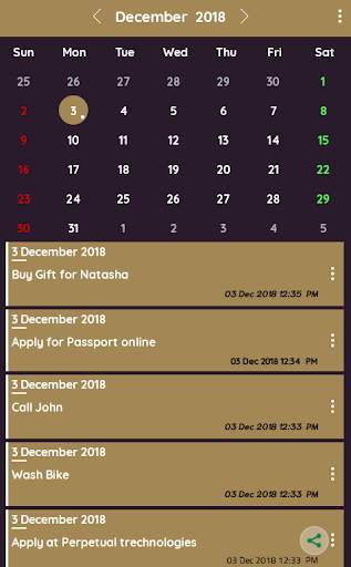 Calendar Notes - Multiple Notes Per day скриншот 8