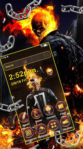 Skull, Fire, Rider Themes & Wallpapers screenshot 3