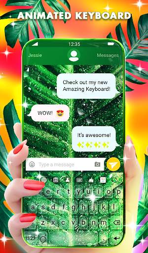 Tropical Rain Live Wallpaper & Animated Keyboard screenshot 2