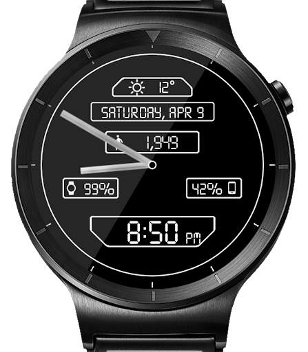 Black Metal LED HD WatchFace Widget Live Wallpaper screenshot 17