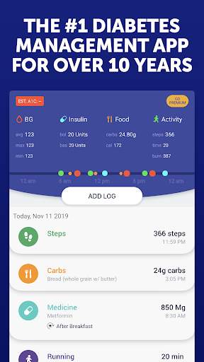 Glucose Buddy Diabetes Tracker screenshot 1