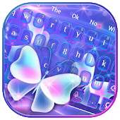 Neon Sparkle Butterfly Keyboard Theme 10001003