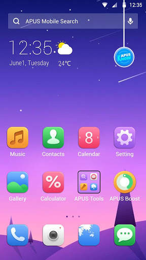 Simple gradient APUS Launcher theme screenshot 1