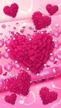 Pink love Heart keyboard screenshot 2