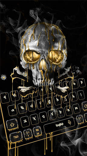 Gold Black Horrific Skull  keyboard screenshot 1