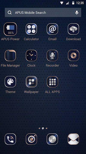 Metal Indigo APUS Launcher theme screenshot 2
