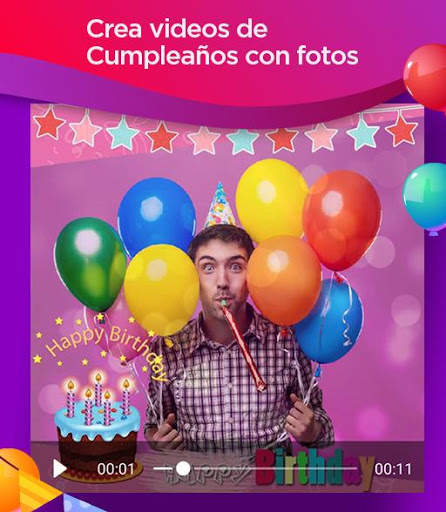 video de cumpleaños 🎈 con musica y fotos screenshot 4