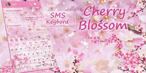 Beautiful Cherry Blossom SMS Keyboard Theme screenshot 4