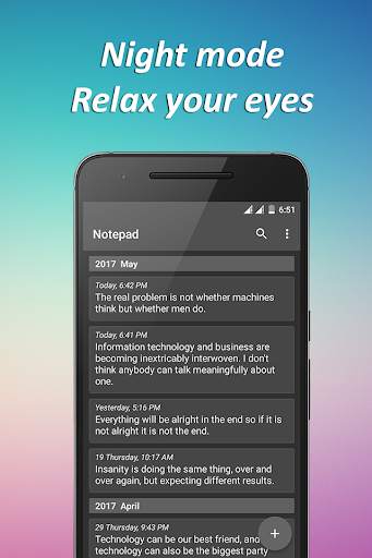 Notepad - With Lock, Backup, Colorful Themes, 2020 4 تصوير الشاشة