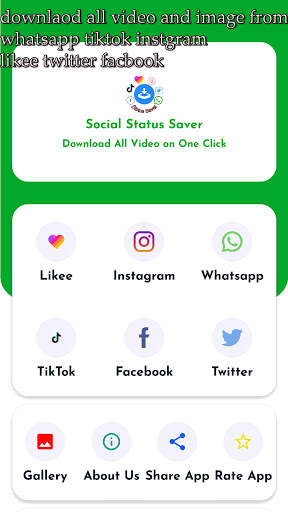 Social status saver - save all social media video screenshot 1
