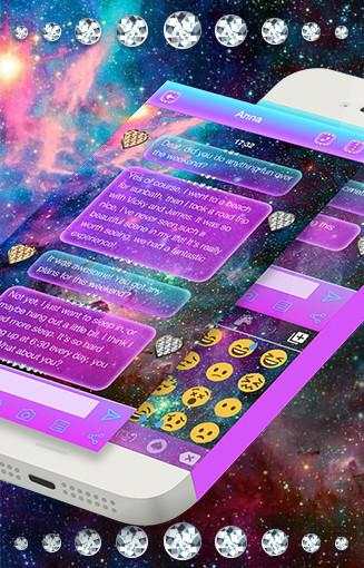 Galaxy Glitter Emoji Keyboard screenshot 2