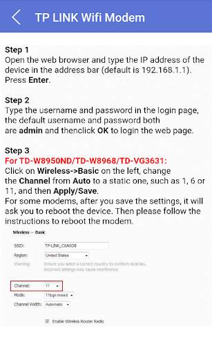 How to Change WiFi Channel on Wifi Modem screenshot 1