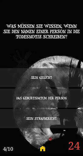 Death N Quiz, Musik und Phrasen, Note screenshot 7