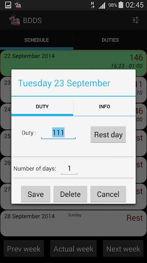 Bus Driver Duty Schedule Lite screenshot 4