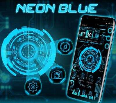 Neon Blue Tech Launcher screenshot 1