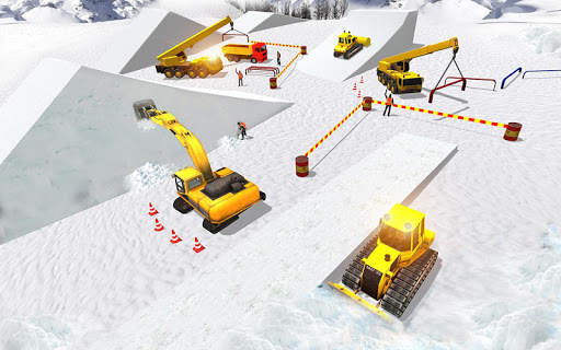 Snow Park Downhill Bulldozer Construction games screenshot 13