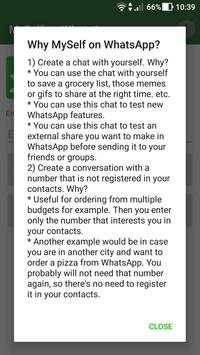 MySelf on WhatsApp screenshot 2