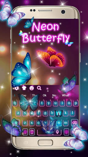 Neon Butterfly Keyboard Theme screenshot 4
