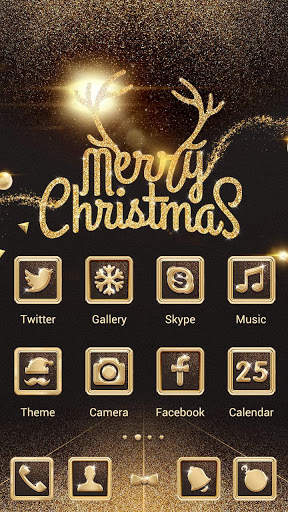 Gold Xmas Go Launcher Theme screenshot 2