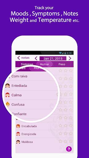 Meu Period Tracker/ Calendário screenshot 2