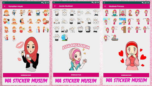 WA Sticker Muslimah Islamic Sticker Cute स्क्रीनशॉट 4