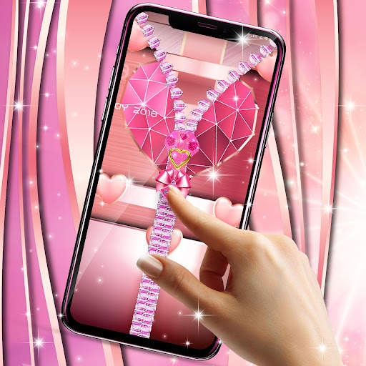 Rose gold lock screen zipper screenshot 3