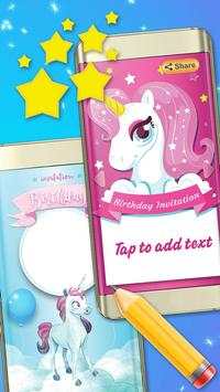 Unicorn Birthday Invitations screenshot 4