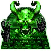 Neon Hell Zombie Skull Keyboard Theme 10001003