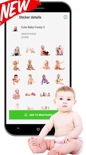 Cute Baby Funny Sticker For WAStickerApps स्क्रीनशॉट 3