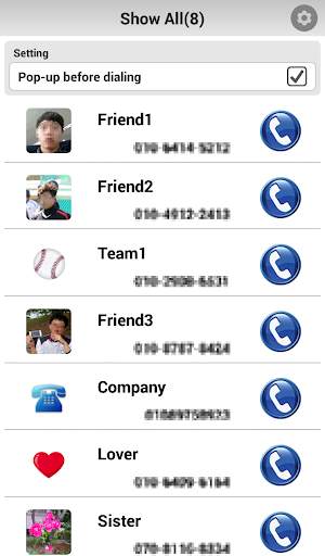 1 Touch Call(Fast Call Widget) 4 تصوير الشاشة