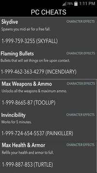 CHEATS 4 تصوير الشاشة