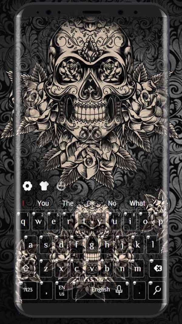 Black Rose Skull Keyboard screenshot 1
