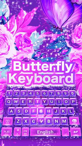Butterfly Purple Keyboard Theme screenshot 3