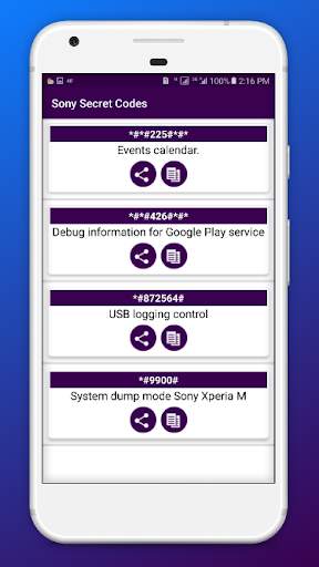 Secret Codes for Sony Mobiles 2021 screenshot 2