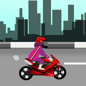 Motorcyclists racing icon