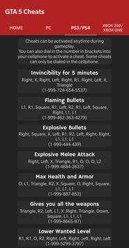 Cheat Codes for GTA 5 screenshot 2