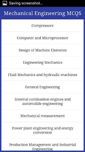 Mechanical Engineering MCQS screenshot 2