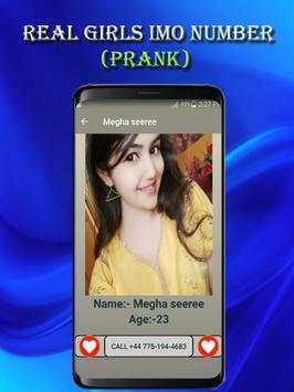 Real Girls Imo Number (prank) screenshot 4