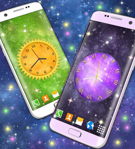 Space Clock Live Wallpaper 🌌 Stars Wallpapers screenshot 2