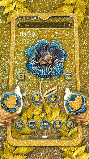 Golden Blue Rose Theme Launcher screenshot 1
