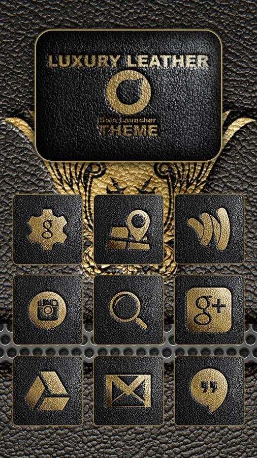 Leather Solo Launcher Theme screenshot 3