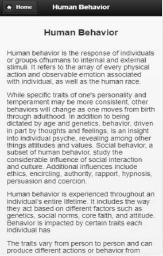 Human behavior screenshot 1