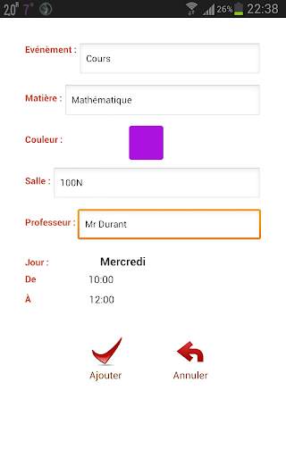 Mon Emploi Du Temps скриншот 3