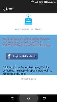 dj liker - free facebook likes screenshot 1