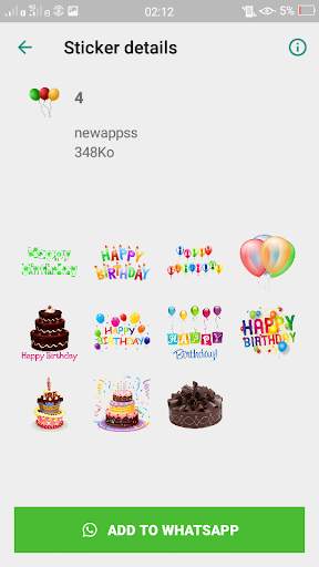 Birthday Stickers For WhatsApp (WAStickerApps) screenshot 5
