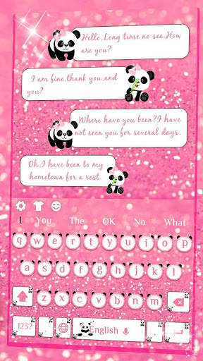 Cute Panda Pink Keyboard 2 تصوير الشاشة